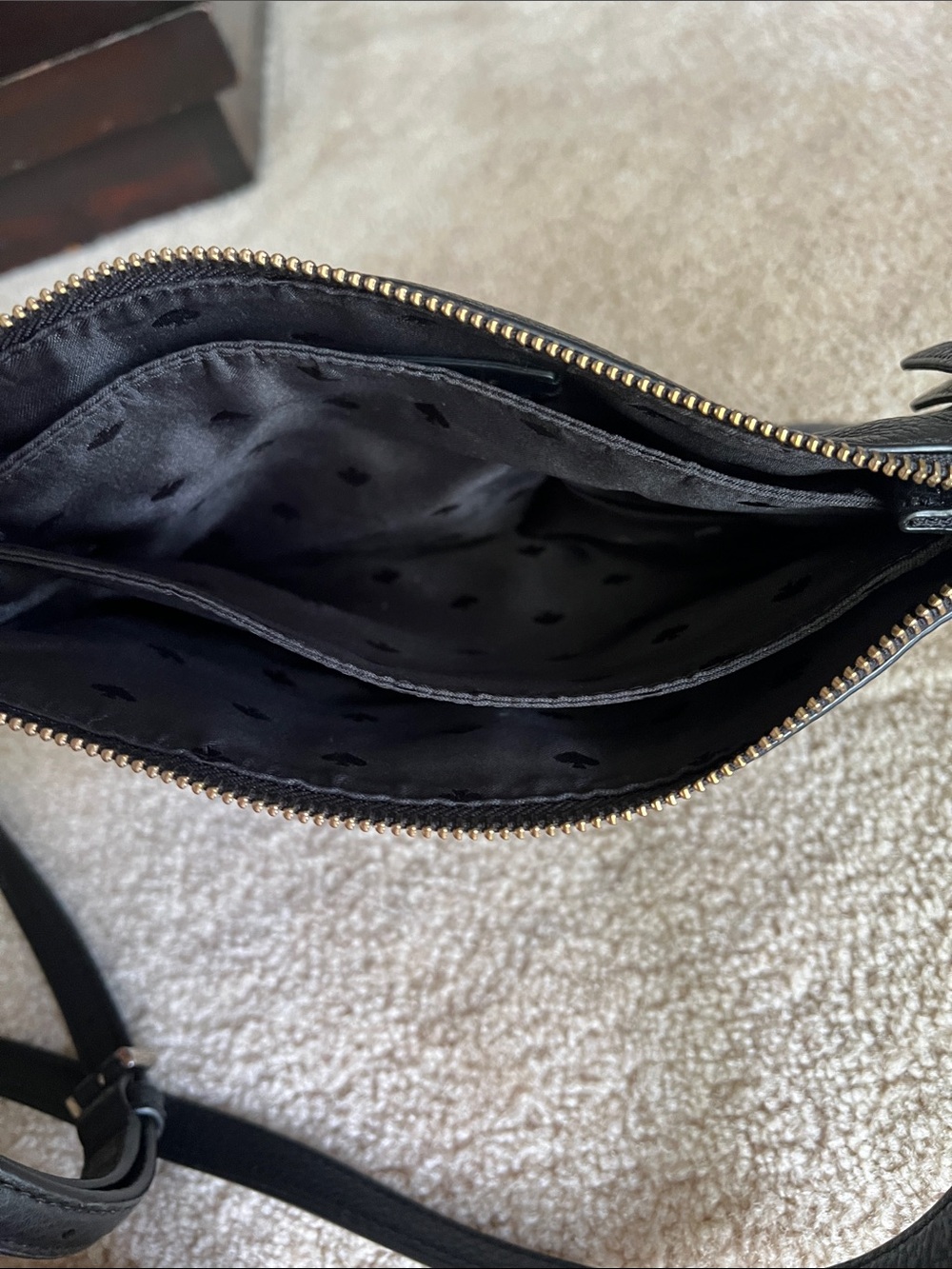 Kate Spade Black Pebbled Leather Crossbody Purse - Picture 4 of 4